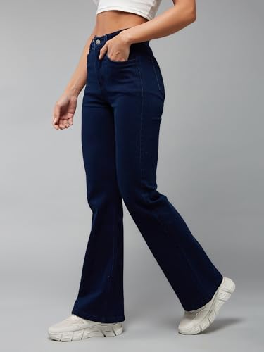 Image of Dolce Crudo Boot Cut High Rise Cropped Jeans for Women