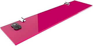 Expression Products Straight Acrylic Safety Shelf 400mm x100mm, Bathroom, Bedroom, Office, Free Trolley Token Material Sample Included per Shipment, Black