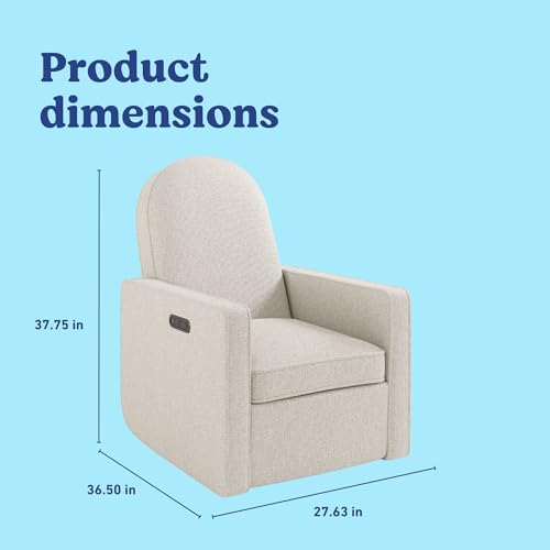 Image of Graco Olivia Nursery Power Recliner Swivel Glider, Dune Basketweave | Smaller Profile for Smaller Rooms, OEKO-TEX 100 Certified, Dual-USB Charging Port, Durable Metal Base, Glider Rocking Chair