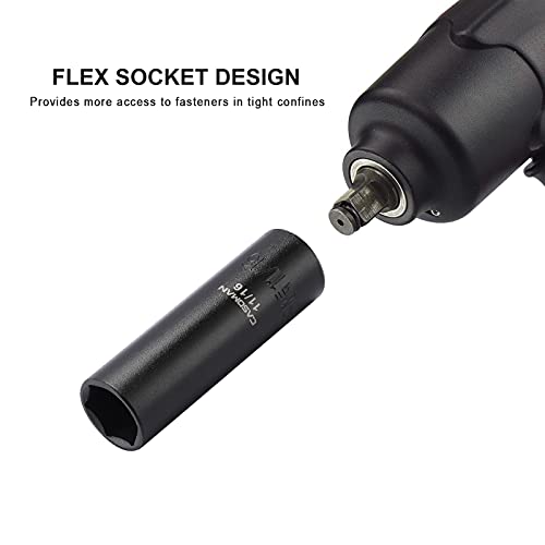 Casoman 11 Pieces 1/2-Inch Drive Deep Impact Socket Set, Sae, 6-Point, 3/8-Inch To 1-Inch #TOP5