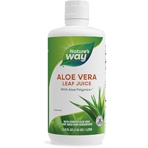 Nature’s Way Aloe Vera Leaf Juice with Aloe Polymax+, 99.5{b13794532221bd7716b1630afd9d7d94fcba1925a8b0df34bdffa89758f7d763} Purified Aloe Vera Leaf Juice from Concentrate, Unflavored, 33.8 Fl. Oz (Packaging May Vary)