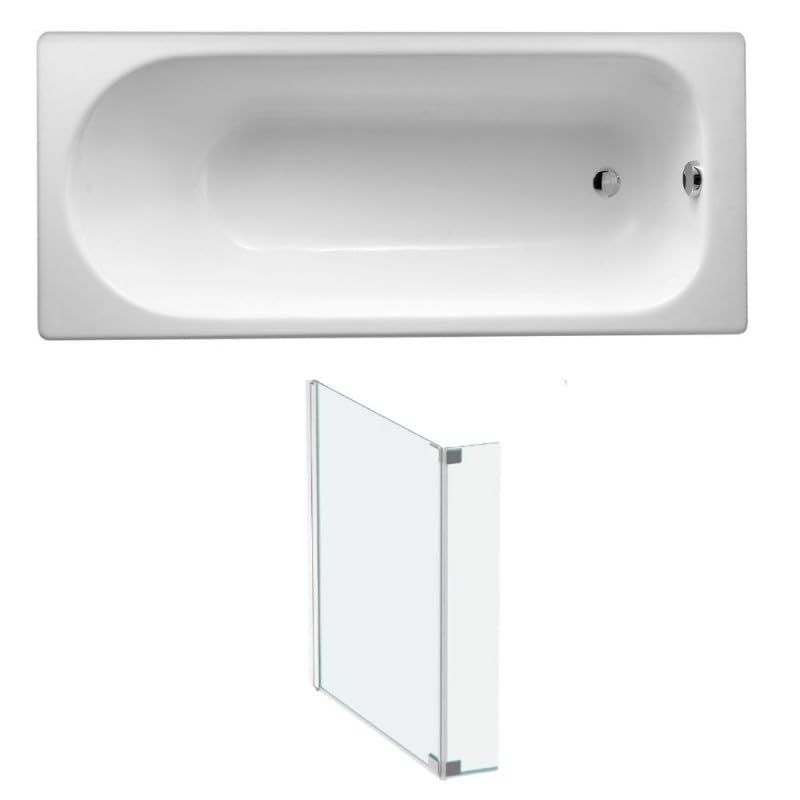 Jacob Delafon Baignoire Droite Soissons en Fonte + Pare Bain 170 X 70
