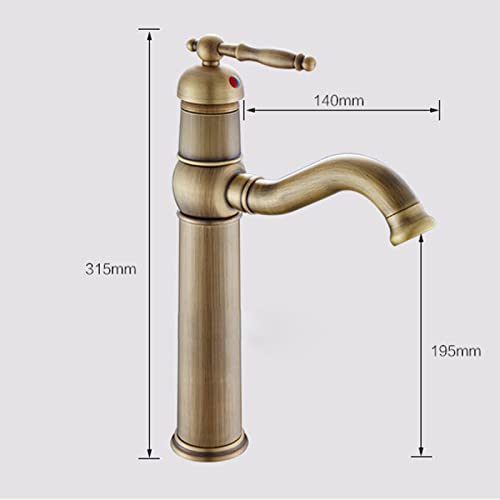 Robinet de lavabo de salle de bain à bec pivotant 360 monocommande haut pour eau froide et chaude