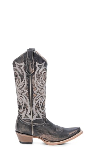 Circle G LADIE'S DISTRESSED BROWN EMBROIDERY, LEATHER SOLE, COWHIDE LEATHER, WESTERN BOOT, L62722