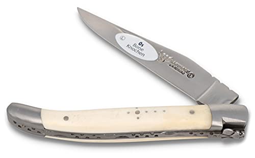 Laguiole en Aubrac Taschenmesser L0211OSIF 11 cm Griffschalen Knochen Klinge und Backen matt