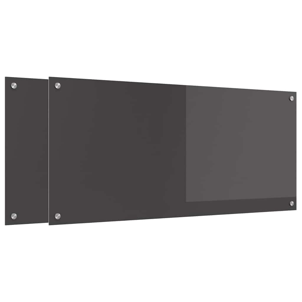 Generisch Küchenrückwand 2 pcs Dunkelgrau 110 x 50 cm Gehärtetes Glas,Heim Garten,Küche Esszimmer,Küchenhelfer -utensilien-3415507