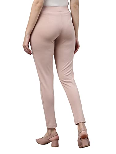 Image of GO COLORS Viscose Stretch Blend Ponte Pants Full Length for Women| Breathable, Mid Rise