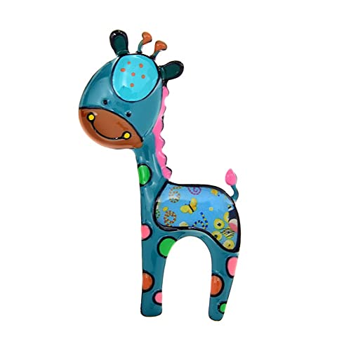 Broche girafe en métal émaillé pour femme et accessoire animalier chic