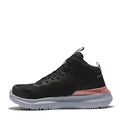 Image of Timberland PRO Women's Setra Mid Composite Safety Toe Industrial Athletic Work Shoe, Black /Grey /Rose-2024 NEW, 6 W US