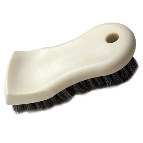 MAGICLULU Brosse à Poussière Intérieure de Voiture en Poils de Cheval Blancs, Brosse de Dépoussiérage Compacte pour Tableau de Bord et Bouches D’aération, Outil de Nettoyage Précis pour