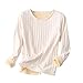 Women'S Long Sleeve Thermal Pullover Winter Warm Crewneck Shirts Fleece Lined Pajamas Tops Soft Fuzzy Loungewear