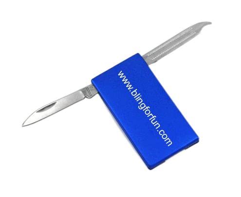 Groomsman Gift Personalized Stainless Steel Multi Tool Money Clip - Free Engraving (Blue)
