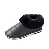 Herren Hausschuhe Herbst und Winter Mode und bequem drinnen und draußen verdickt warm rutschfest einfarbig Schuhe Hinten Offen Herren (Navy, 43)