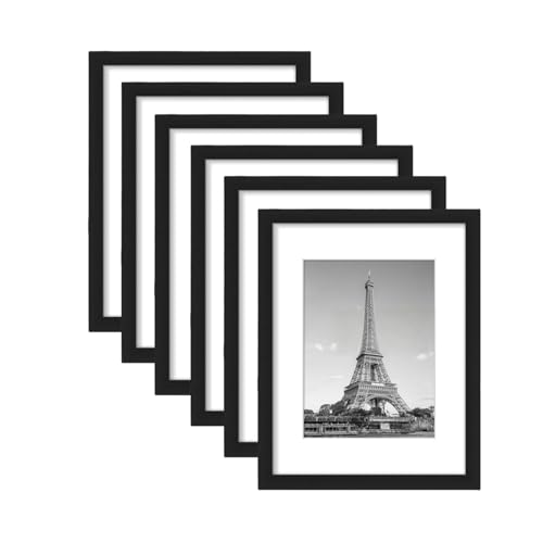 Lullaxx A4 Photo Frames 6-Pack For Displaying Photos Size 9.112.6Inch23X32Cm Suitable For Wall Decoration Poster Frames Black.
