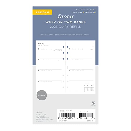 Semainier Filofax personnel 2023 pour organiser vos semaines de bureau