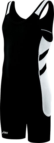 Asics Men's Unrestrained Wrestling Singlet (Black/White)