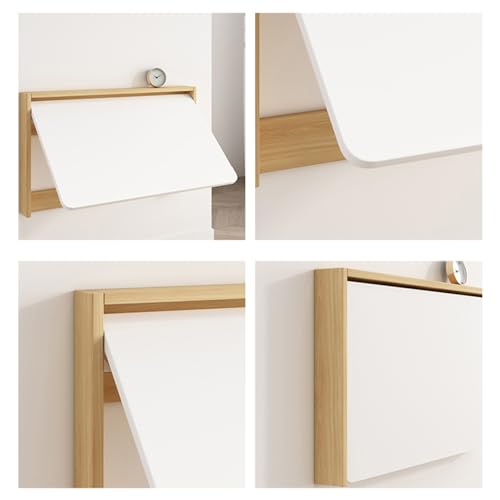 Table flottante murale robuste au design épuré en bois véritable