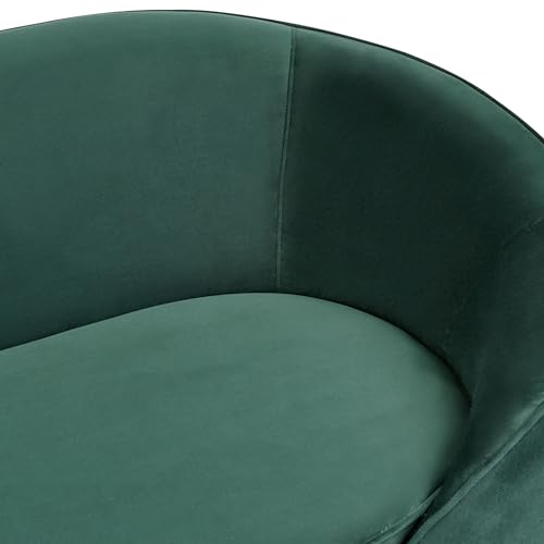 Beliani 3er Sofa Samt grün gebogen oval mit goldenen Metallbeinen Retro Glamourös Savar – Bild 7