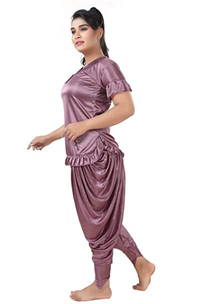 Women Top & Pyjama Set Pink Solid-image-22