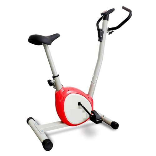 Fitness Premium - Bicicleta estática vertical para el hogar, altura ajustable, cómodo asiento acolchado, agarre de espuma HDR, 1 manivela, peso máximo del usuario, 100 kg