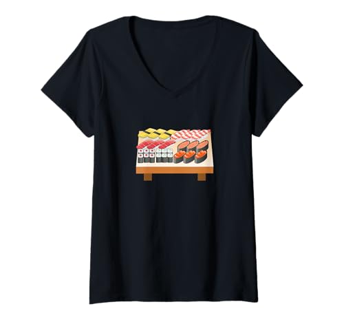 Mujer Surtido de sushi Camiseta Cuello V