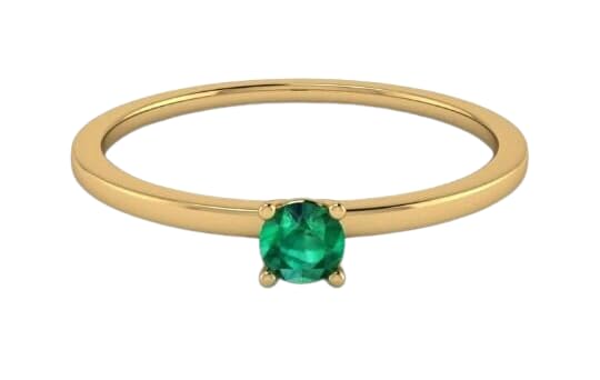 Dainty Emerald Stacking Solitaire Ring, Minimalist Emerald Ring Simple Art Deco Women Anniversary, Promise, Wedding gift for her.