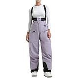 FUPODD Skihose Damen Wasserdicht Schneehose Hosenträgerhose Winddichte Outdoorhose Snowboardhose Softshellhose Warme Gefütterte Skilanglaufhose Frauen Thermohose Wanderhose Warm Latzhose Ski Pant