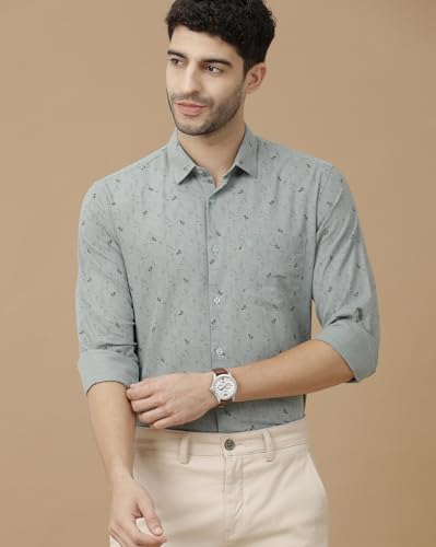 Image of Cavallo by Linen Club Men's Blended Linen Blue Solid Full Sleeve Casual Shirt