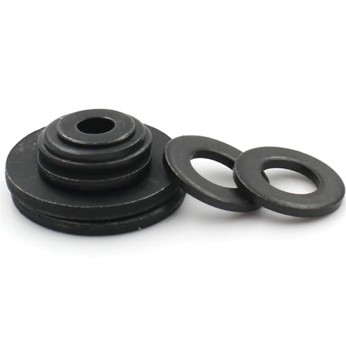 Cxiang-Arandelas Planas M2 M2.5 M3 M4 M5 M6 M8 M10 M12 M14 M16 M18 M20 M22-M45 Grade 8.8 Black Carbon Steel Flat Washer Plain Gasket, Corrosión y duradero(M22x39x3 x 5pcs)