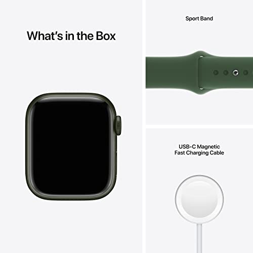 31a9hcKsYzL Apple Watch Series 7 GPS + Cellular, 41mm Green Aluminum Case with Clover Sport Band - Regular (Renewed) - Image 6