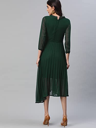 Robe verte col rond Aarika une coupe fluide contre la chaleur - 4