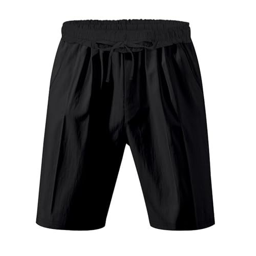 Shorts cortos casuales para hombre de lino y algodón miniatura 4