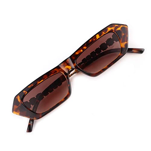 FEISEDY Women Retro Small Rectangle Sunglasses Pearls Inlay Ladies Sunglasses B26823
