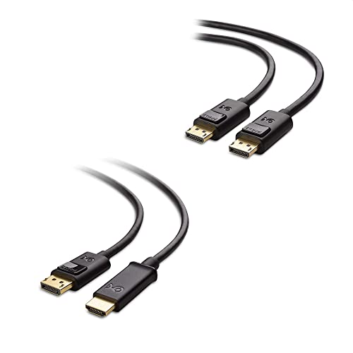 Cable Matters 6 Foot Displayport To Displayport Cable (Dp To Dp Cable) & Unidirectional Displayport To Hdmi Adapter Cable #TOP21