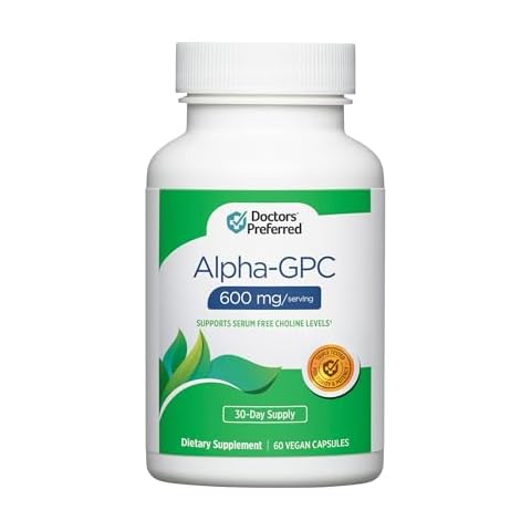 DOCTORS' PREFERRED Alpha-GPC Supplement - Premium Formula. 600 MG/Serving, 60 Vegan Capsules, 30-Day Supply Cover