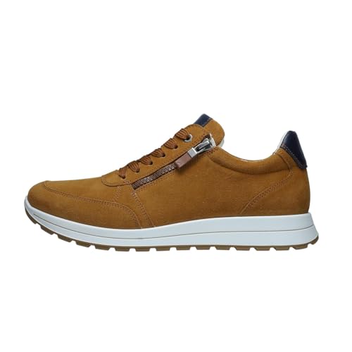 Basket homme pied large Ara Matteo 45 soulage les pieds compressés en bleu cognac