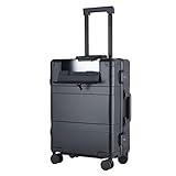 24-inch Aluminum Carry-on Hardside Suitcase Hard Shell Luggage with Locked Compartment for...
