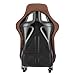 Size L Jiabeir Piece Universal Strong Fiberglass Back Racing Bucket Seat Brown PVC Leather Suede Center Stitching With Double Sliders Fit For Driving Car Use