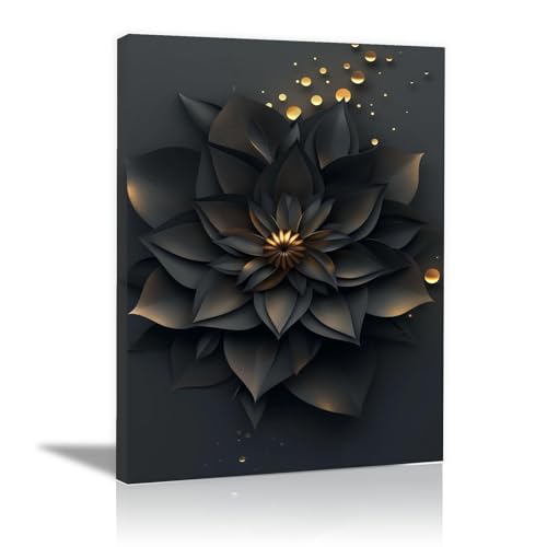 Tableau decoration murale d'exception, affiche GFDJKHT 70x100cm encadrée aux finitions noir et or