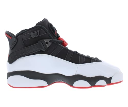 Tênis infantil Jordan 6 Rings Big (323419-067, preto/branco/vermelho universitário), Branco, preto,