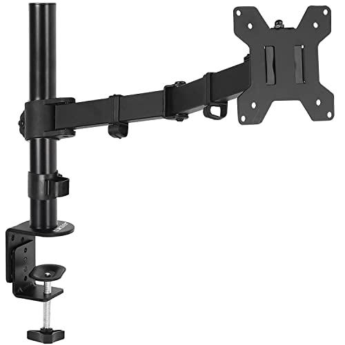 Tukzer Single 13 to 27-inch LCD Monitor Desk Mount Stand, Height Adjustable Arm Mount, Fully Adjustable, Tilt, Articulating/Holds 1 Screen Stand-Steel (TZ-T19)