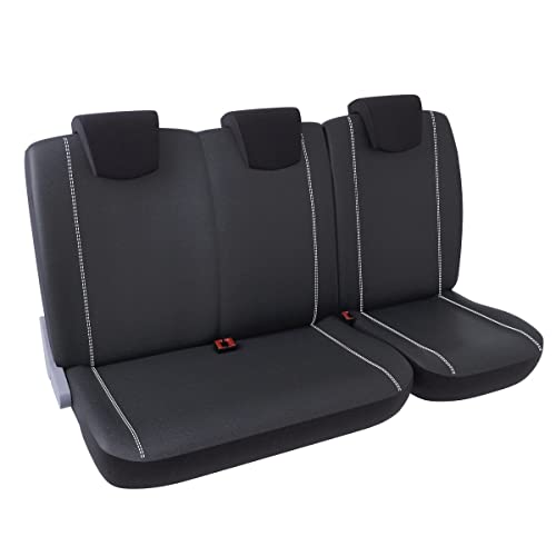 DBS - Housse de siège - Utilitaire - Simili Cuir - 3places/Banquette - Noir - Universelles - Lavable