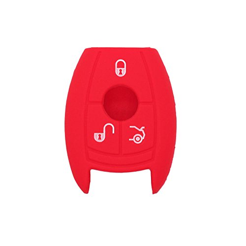 BROVACS Silicone Cover Protector Case Holder Skin Jacket Compatible with MERCEDES BENZ Smart Remote Key Fob 3 4 Button CV9950 Red - Image 2