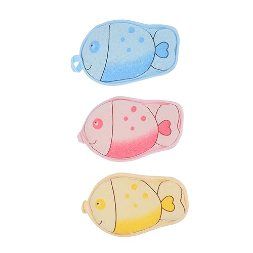 FRCOLOR 3個 バスワイプ cute ベビー bath towels sponge 再利用可能なワイプ バスマット お風呂 男の 幼児用工具 たわしタオル スポンジ