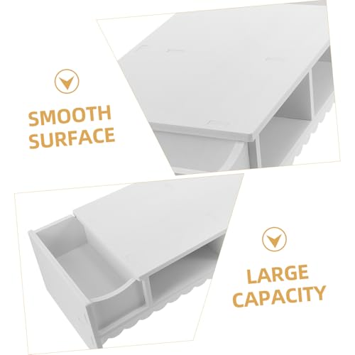 Étagère de bureau compacte et support moniteur créatif blanc de rangement