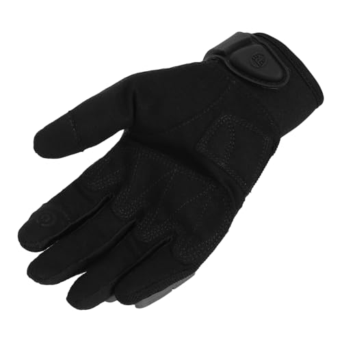 Image of Royal Enfield Street Ace Riding Gloves | Air Mesh- Optimum Ventilation | Microsuede Patch for Grip | Poly Stretch Fabric | Protection- TPR Knuckle Protectors | Dark Black S