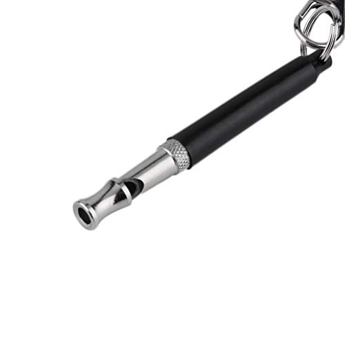 POPETPOP 2 peças/pacote portátil preto portativo durável apito para cães com cordão gratuito para co