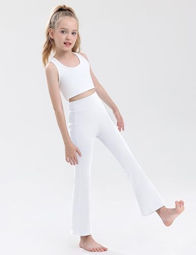 Yitoco Calça legging feminina flare com bolsos cintura alta bootcut calças de ioga dança treino atlé