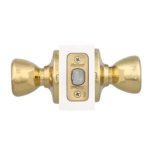 Image of Kwikset Tylo Interior Passage Door Knob, Handle For Closet and Hallway Doors, Non-Locking Doorknob in Polished Brass