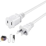 BCQLI 10Ft Long 2-Prong 2 Outlets US Power Extension Cable Cord US Male/Female Power Cable,2500W High-Power